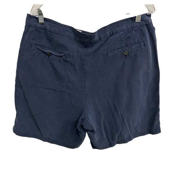 Carroll & Palmer Navy Blue Pleated Silk Mens Shorts Size 38 - Picture 2 of 9